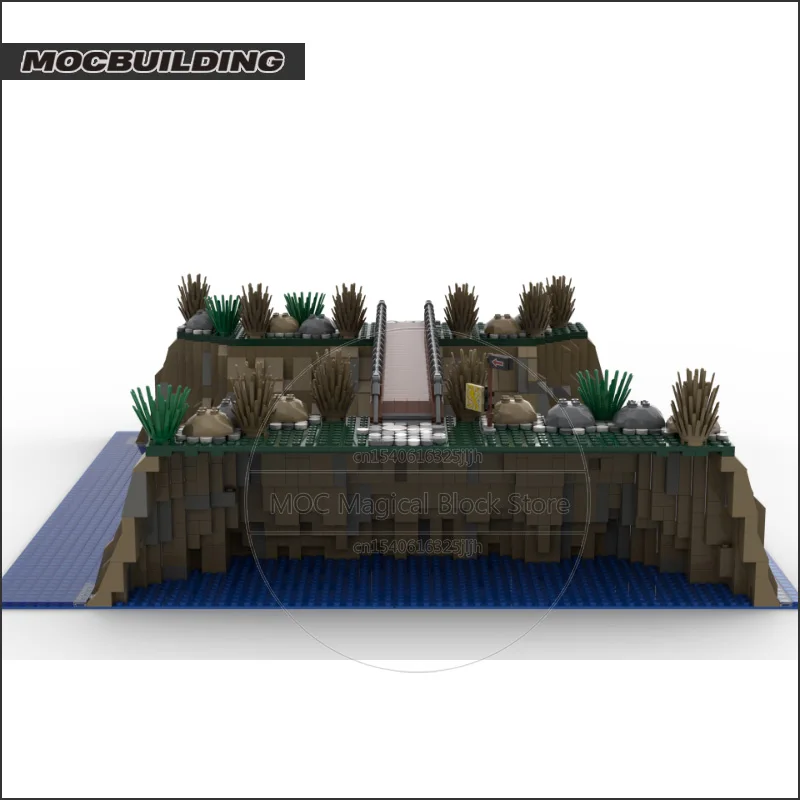 城シリーズ Moc ビルディングブロック沼と岩の風景建築技術レンガ DIY アセンブリコレクションおもちゃギフト
