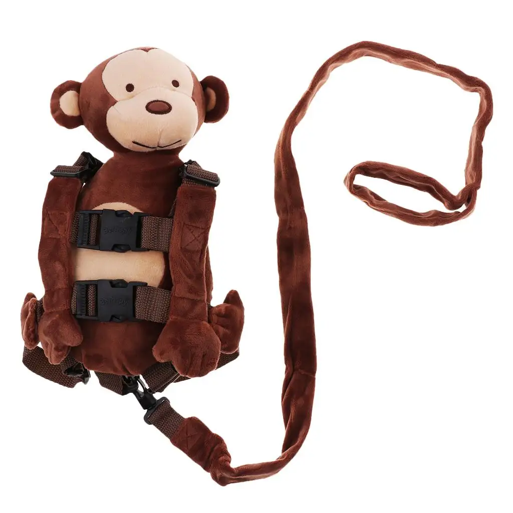 Safty Anti-lost Backpack Plush Harness for Children Adjustable Strap Bag for Baby Outdoor Walk Security