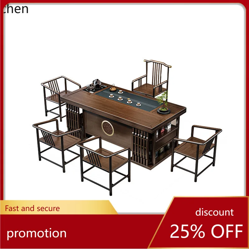 

YFY Solid Wood Tea Table Set Kung Fu Tea Table Tea Brewing Table and Chair Combination Set