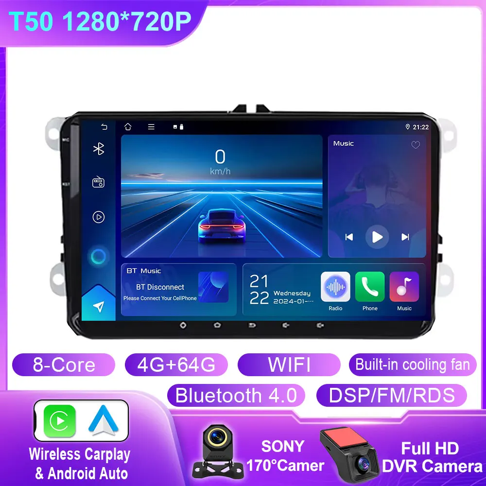 Voor Volkswagen VW Caddy 2011 2012 2013 2014 2015 2016 2017 2018 Android Auto Video Navigatie Auto Radio Multimedia Speler QLED