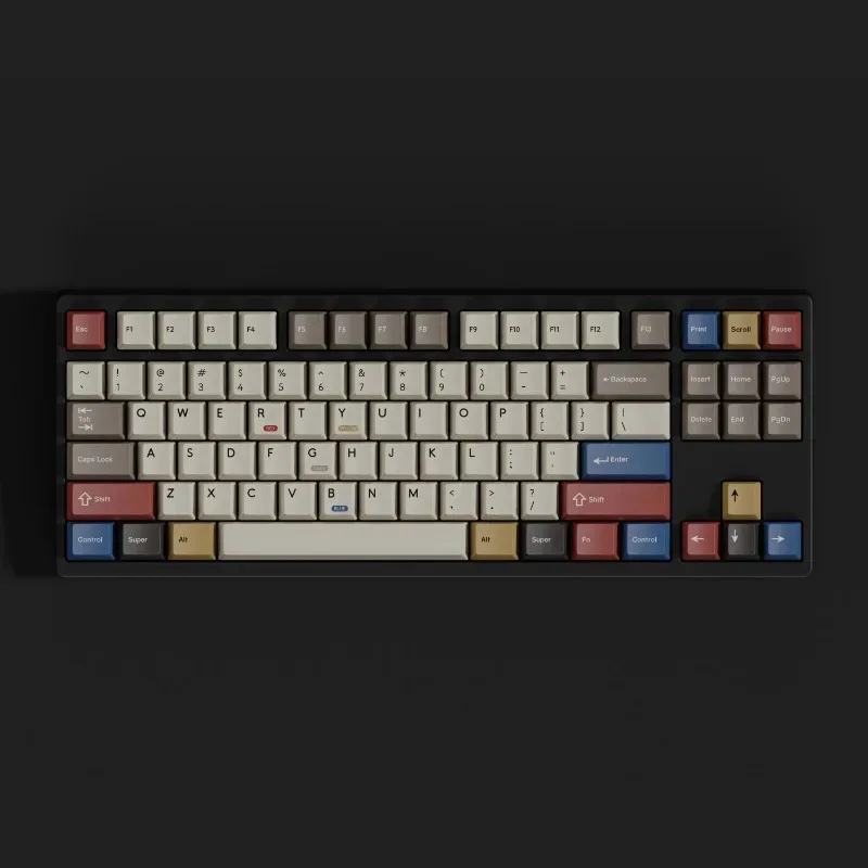 Juego de teclas Retro de 100 PBT, teclas de perfil de cereza, sublimación, teclas de perfil de cereza para teclado mecánico, barra espaciadora dividida doble B