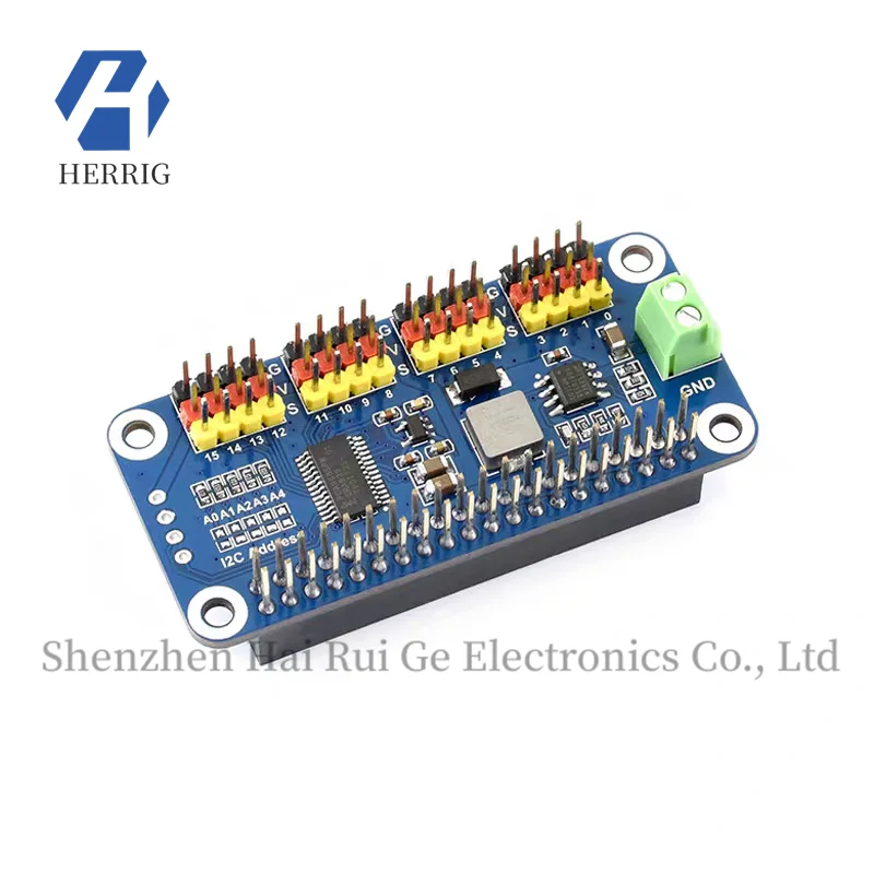 

MicroSnow Raspberry Pi 4B/3B/Zero W 16-Channel Servo Driver Board PWM Drive Module I2C Interface