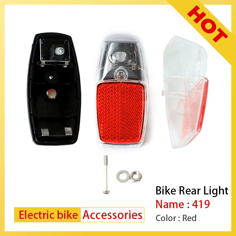 WD-419 LED Bike Tail Lights with Dual AAA Batteries E Bicycle Red Rear Lamps Long Distance Warning Night Safety Warning Lamp