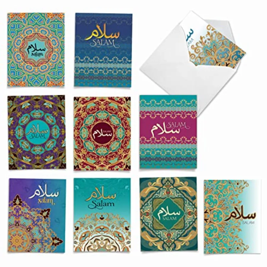

10 All Occasion Note Cards with Envelopes 4 x 5.12 Inch - Blank Notecard Set - AM6208FRB-B1x10