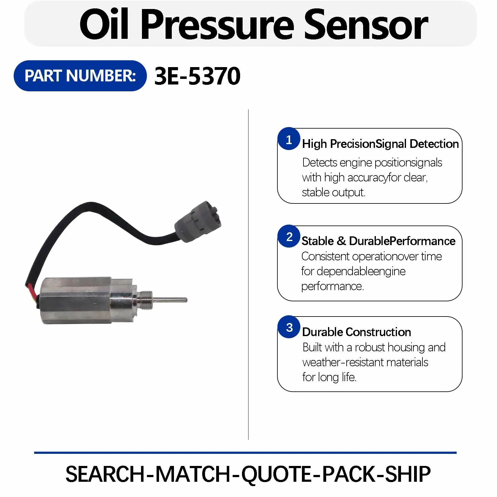 Control Temperature Sensor 3E-5370 3E5370 For Caterpillar CAT 966F II 988F 992D 960F 980F 988F II 966F 990 II 950F 970F 994 990