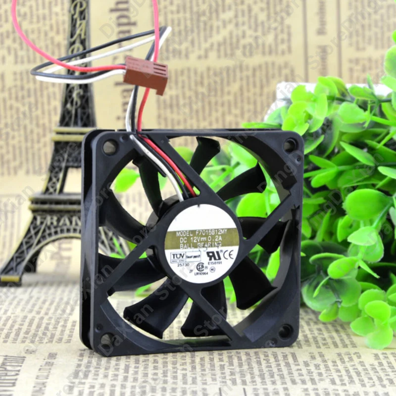 

d 1PCS For AVC F7015B12MY | 70×70×15mm 12V 0.20A 7CM Double Ball Axial Fan
