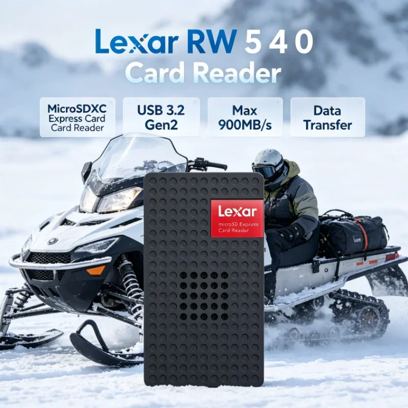 Lexar MicroSDXC Express Card Reader RW540 USB 3.2 Type-C PLAY PRO MicroSD Card Reader Built-in Fan for Switch 2 Data Transfer