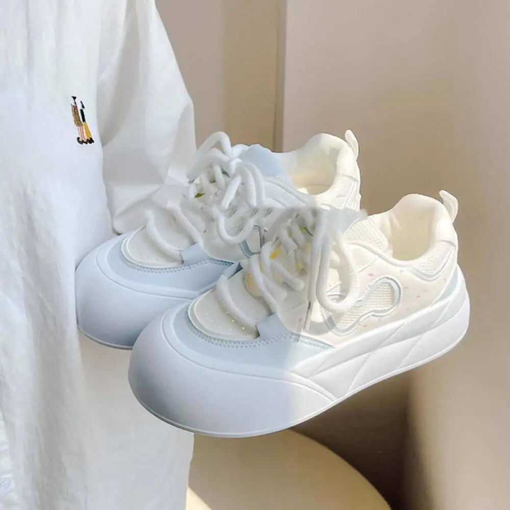 

Women's Cute Sneakers Casual Lace-Up Shoes Fashion Sweet Style Comfortable Outdoor Sports Shoes for Daily Walking & Matching