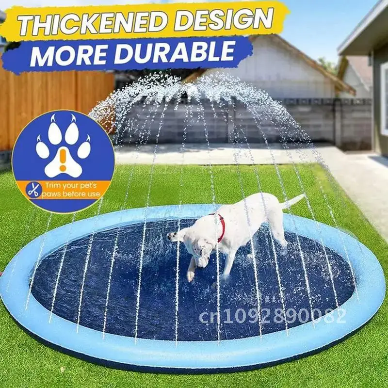 100/150cm Summer Swimming Pool Pet Water Sprinkler Pad Play Mat kid Outdoor Cooling For Interactive Dogs Toy Inflatable Fountain