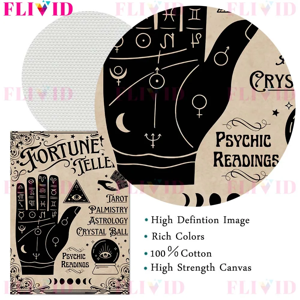 وثنية الفن الساحرة مكنسة متجر الفن طباعة الساحرات الصيدلي الرسم على لوحات القماش الجدارية الساحر فورتشن ملصق وطباعة ديكور