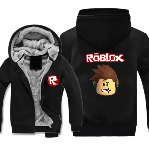 Game Roblox Game Thick Hooded Sweatshirt Virtual World Zipper Jacket Anime Peripheral Fashion Clothes Birthday Gifts