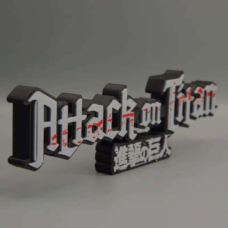 Japanese Attack on Titan 3D Font Stand-up Logo PLA Anime Logo Eren Yeager Cosplay Exhibition Doll Decoration Ornaments Toys