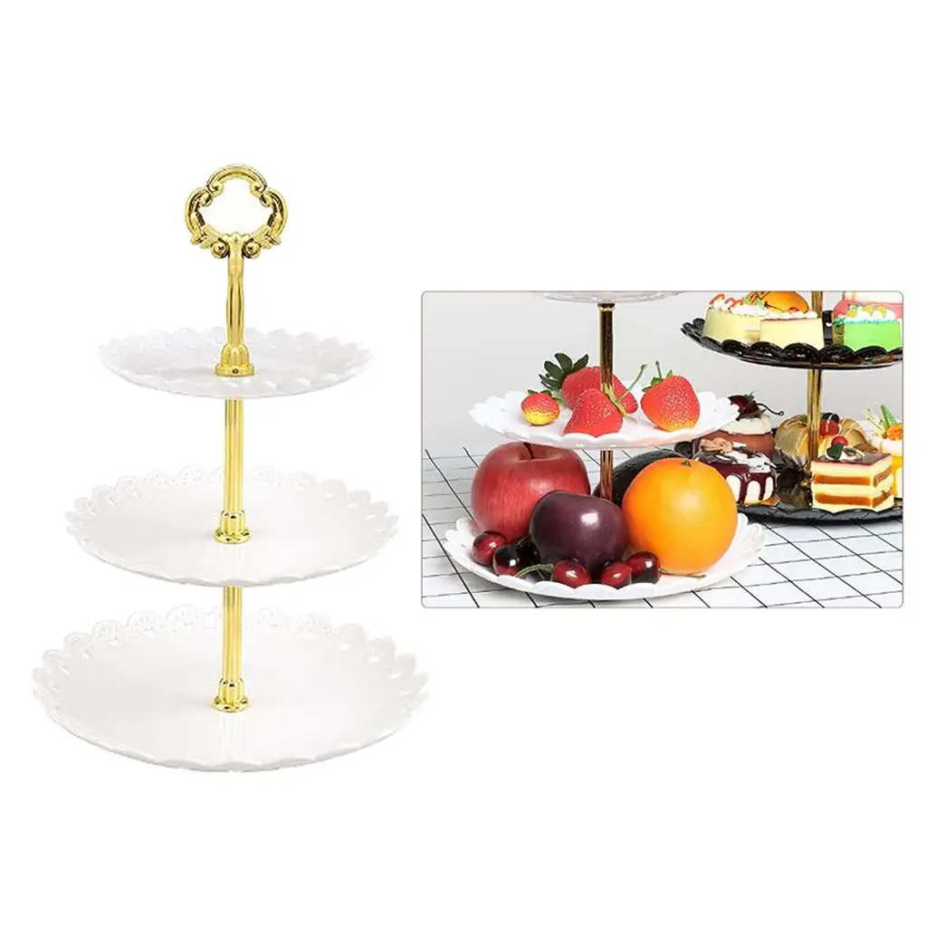 Plastic Round Fruits Platter Serving Rack Holder - 6