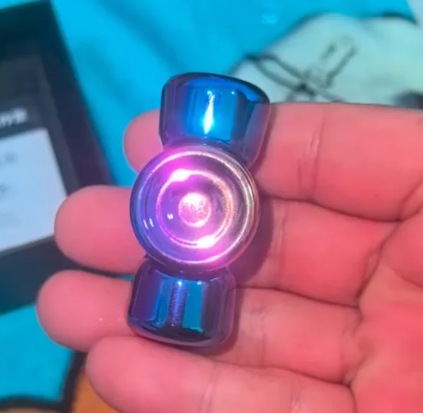 Used EDC X Studio Titanium Rainbow Weights spinner Fingertip gyroscope Decompression toys