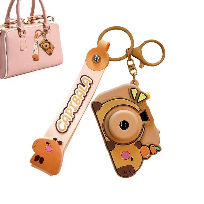 Keychain Projector Key Ring Bag Pendant Projector Color Matching Keychain Key Ring Pendant Silicone Capybara Shaped For Mens