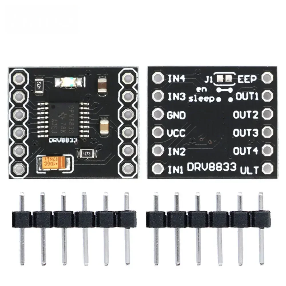 DRV8833 Dual H-Bridge Motor Control Module 1.5A 3-10V for 4-Wire Stepper & DC Motors with Overcurrent Protection Compatible with
