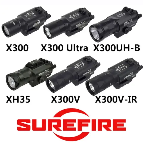 Tactical SureFire X300 Ultra X300V X300V-IR X300UH-B XH15 XH35 Pistol Gun LED Light Fit 20mm Rail Airsoft Hunting Flashlight