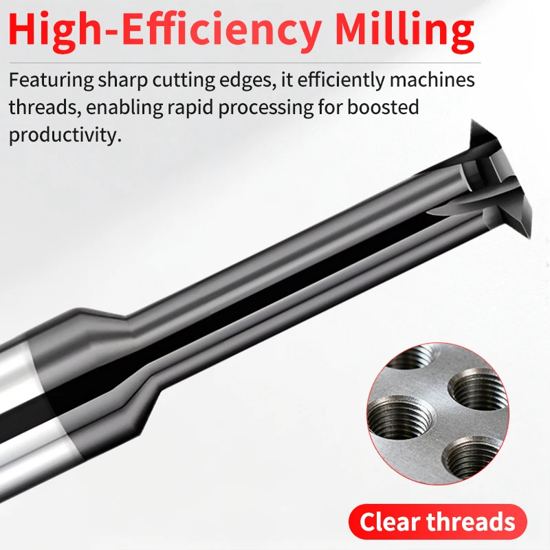 ZUANTONG ISO High Hardness KSM Single Tooth Thread Milling Cutter CNC Carbide Tungsten Steel M1-M24 mills Cutter High Quality