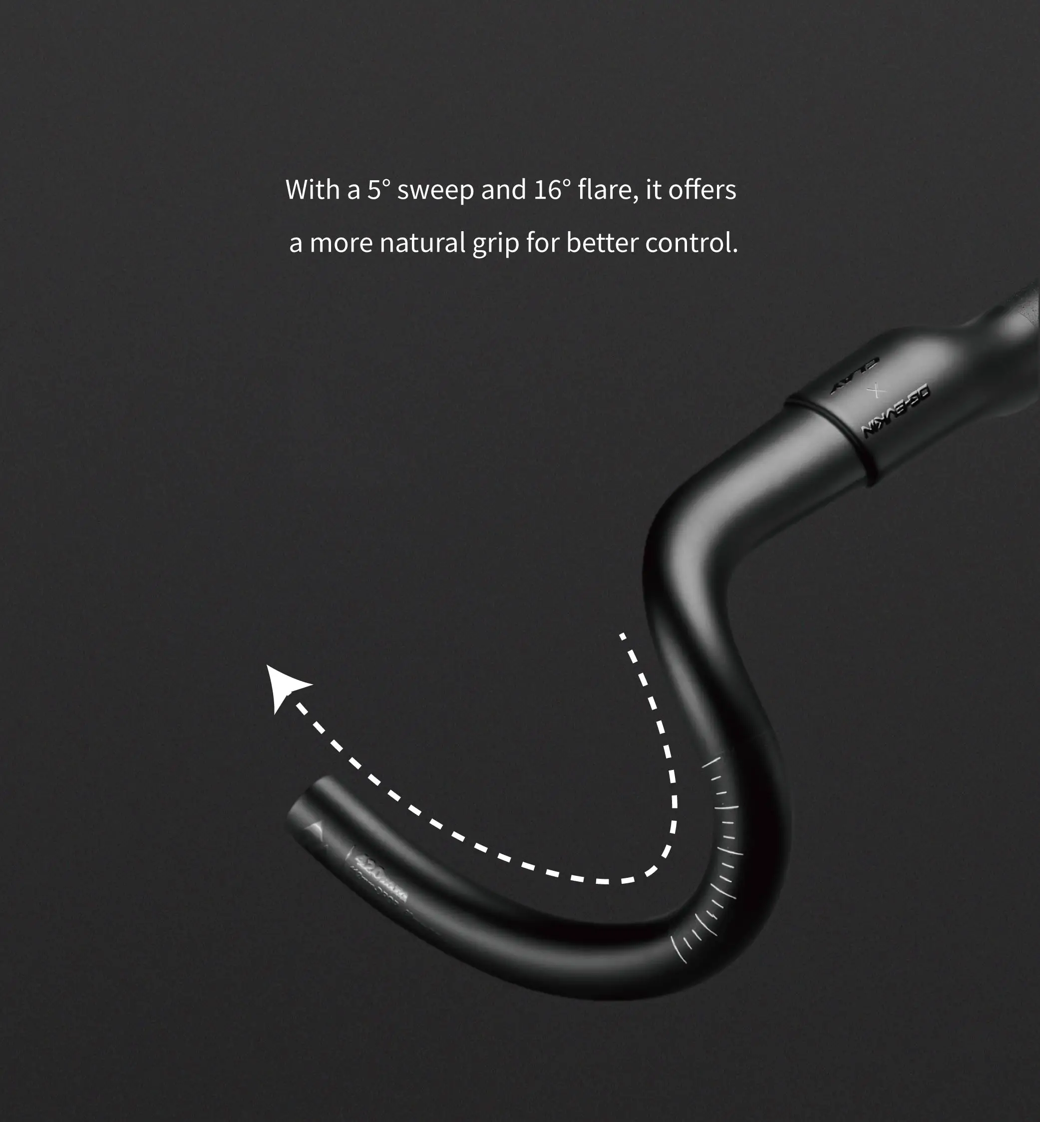 OG-EVKIN VIPERS Carbon-Gravel-Lenker mit interner Kabelführung für Gravel-Bikes, Lenker, Fahrradteile, Mattschwarz – Detail 4