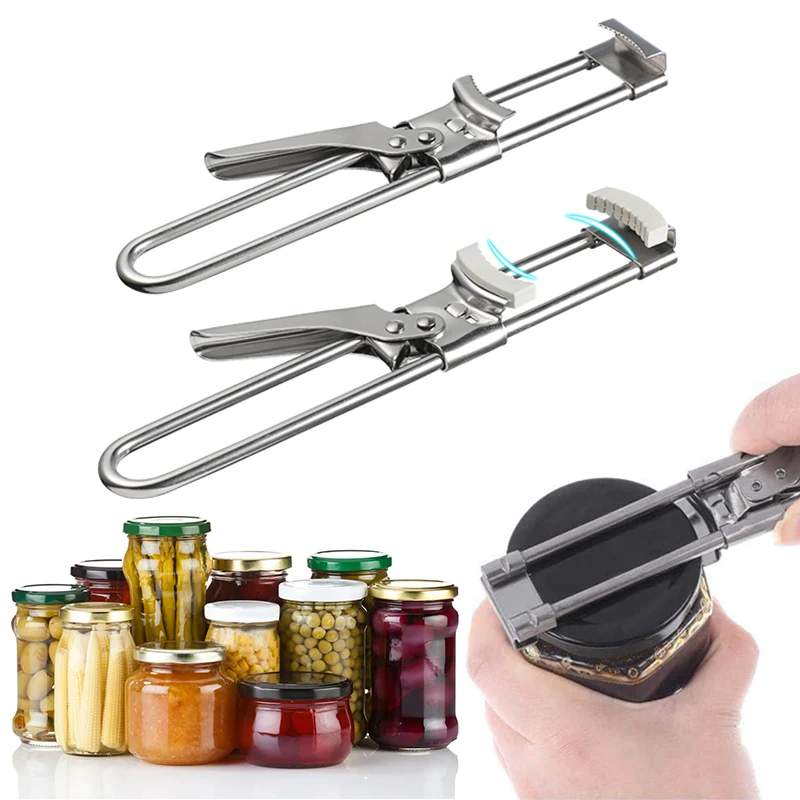 Can Opener Adjustable Stainless Steel Non-Slip Multifunction Manual Jar Bottle Bottle Lid Opener Gadget Home Gadgets Accessories