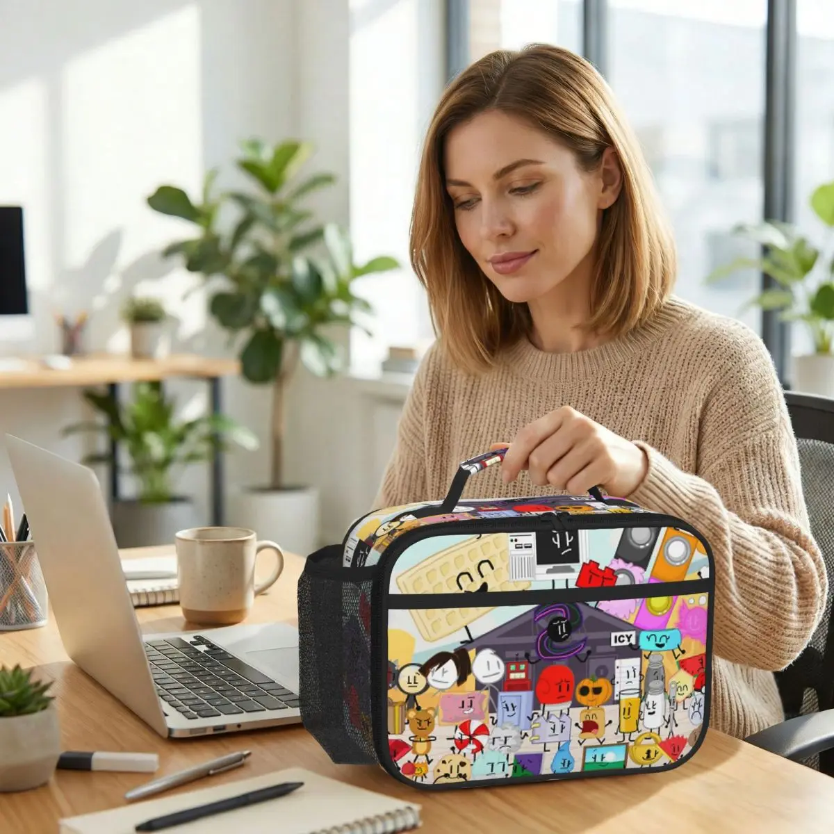 Object-All-Stars Poster BFDI Insulated Lunch Bag for Women Office Cooler Thermal Food Box Tote Portable Lunch Boxes Container