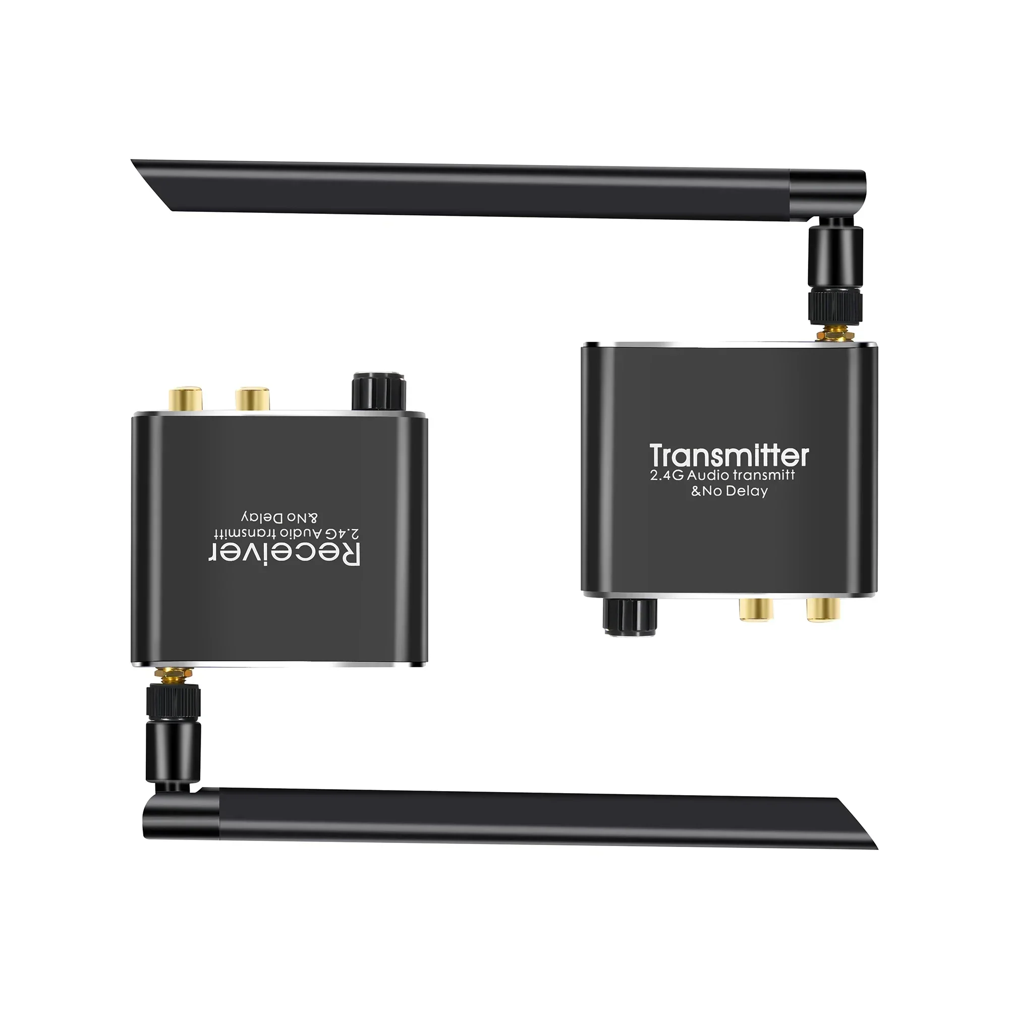 Bezprzewodowy nadajnik i odbiornik audio 50M 2.4G 5.8G, adapter przedłużający audio z konwerterem 3.5mm R/L RCA do TV Box, DVD, PC, głośników — zdjęcie produktu 4
