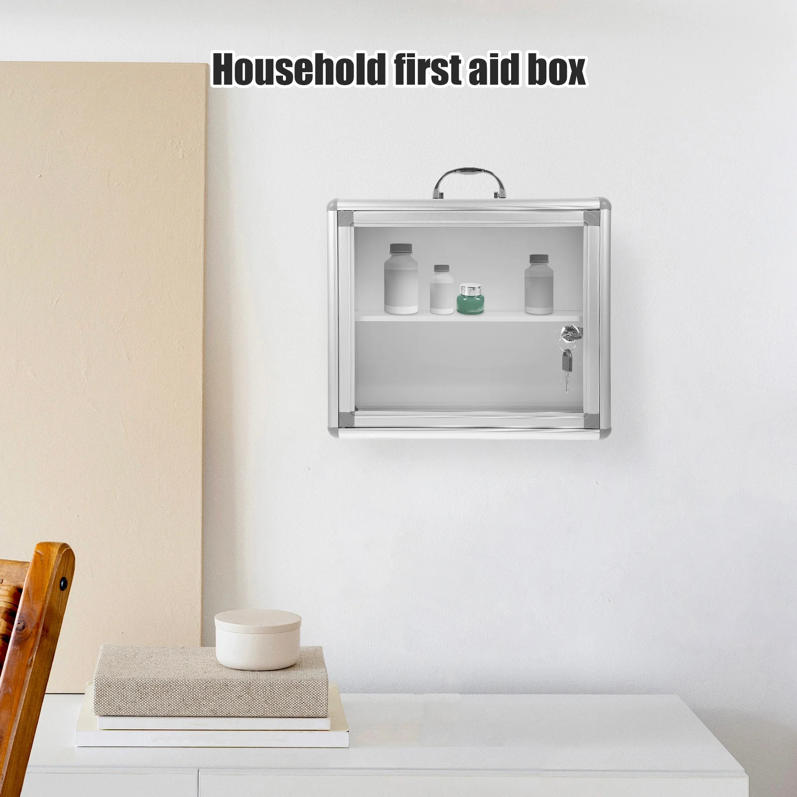 صندوق دواء قابل للقفل، حقيبة إسعافات أولية شديدة التحمل، منظم تخزين منزلي متعدد الوظائف لملحقات مستحضرات التجميل والحبوب