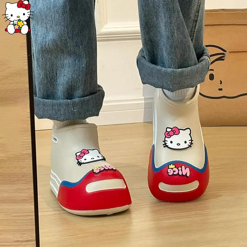 

Cartoon Hello Kittys Child Rain Boots Waterproof Ankle Boots Good-Looking High Quality Boots Fashion Collocation Festival Gift