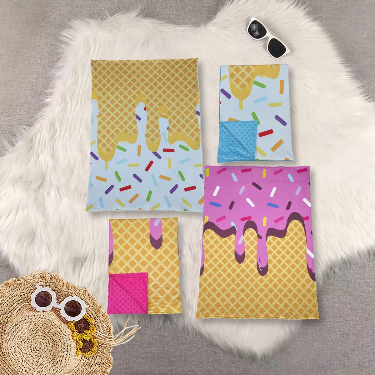 

BL0201 Wholesale New Arrival baby blanket ice cream rose red baby blanket newborn bedding baby blanket kids clothes boys