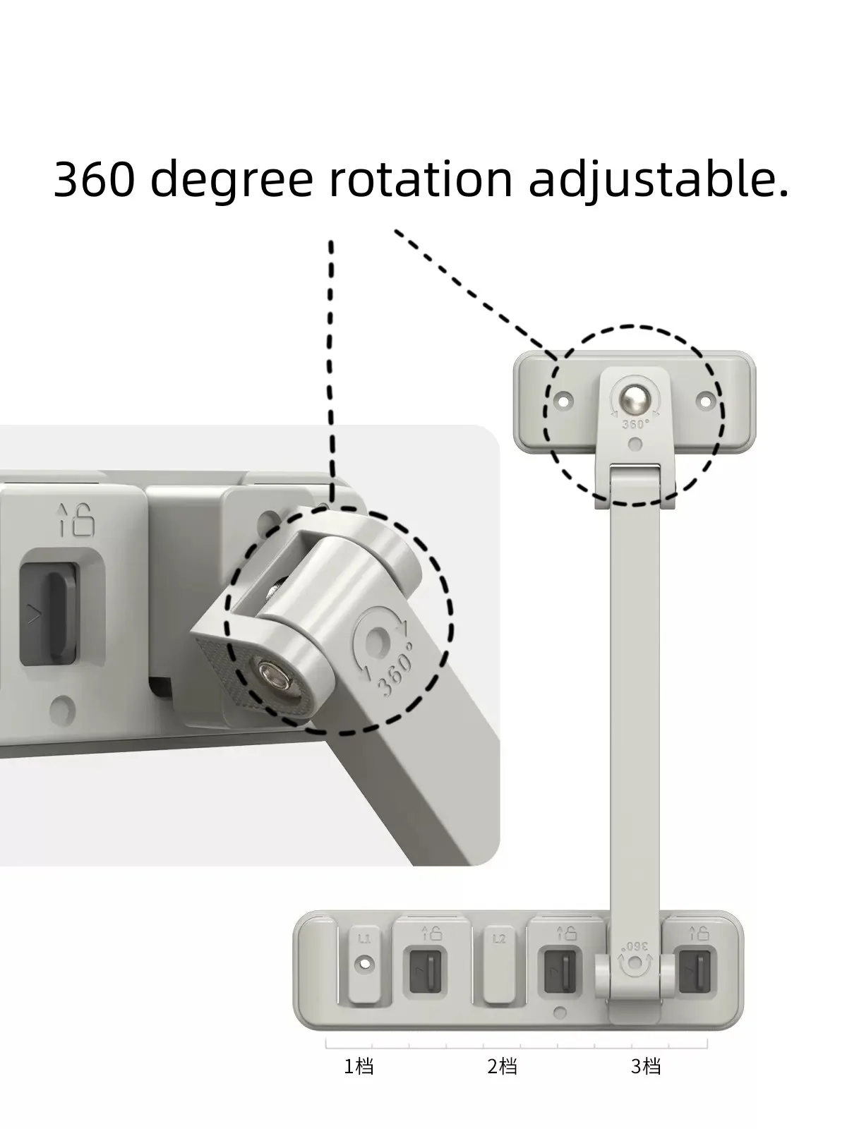 Children\'s Window Limit Safety Lock, ajustável em três engrenagens, ventilação e prevenção de quedas