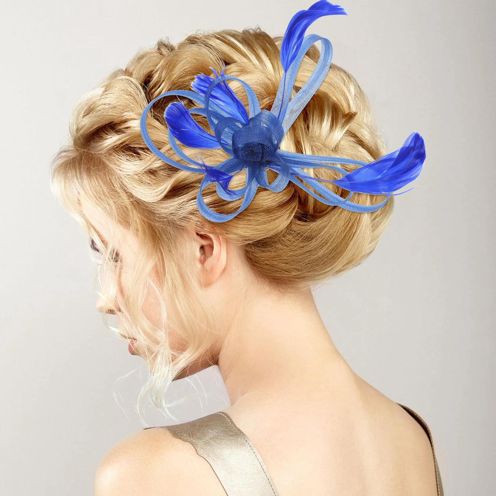 

Elegant Fascinator Hair Accessories For Women Wedding Bridal Feathered Flower Pin Brooch Corsage Barrettes 1920S Style Party