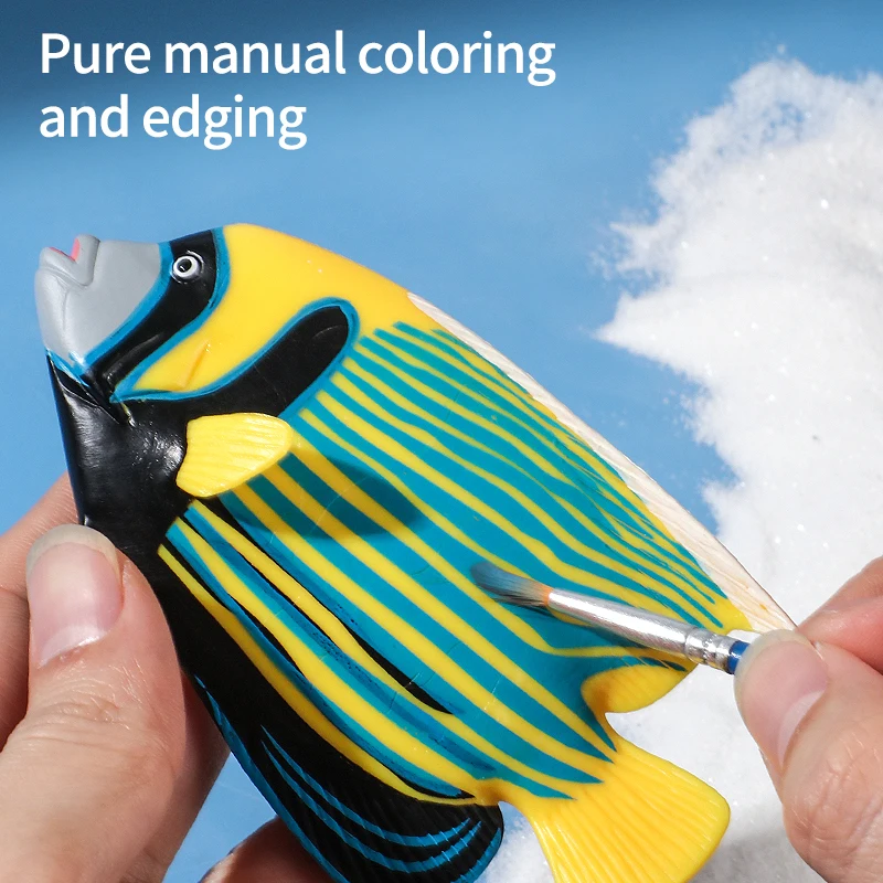 Mały zestaw figurek zwierząt morskich, modele życia morskiego z PVC, zabawka edukacyjna, ryba kamień, łosoś, ryba latająca, tuńczyk