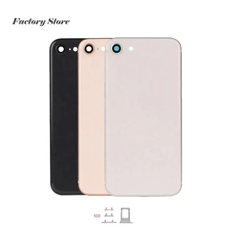 Back Rear Housing Assembly For iPhone 8 With Battery Back Cover+Middle Chassis Frame+SIM Tray+Side Key Parts+Tools+Adhesive