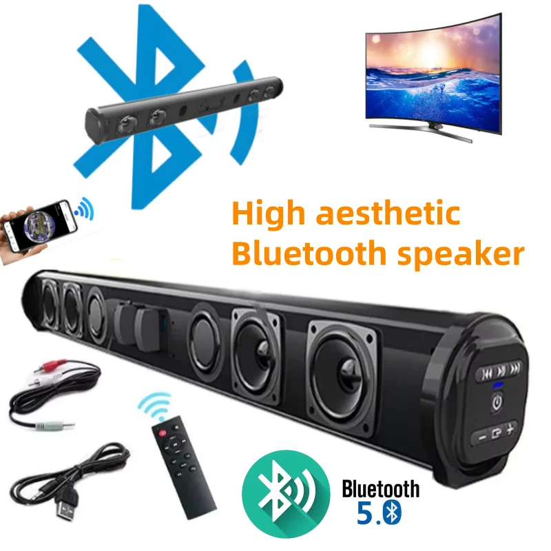 Bluetooth Speaker Super Powerful Portable Wireless Surround Stereo Sound Bar Home TV Sound Box Subwoofer FM Radio caixa de som