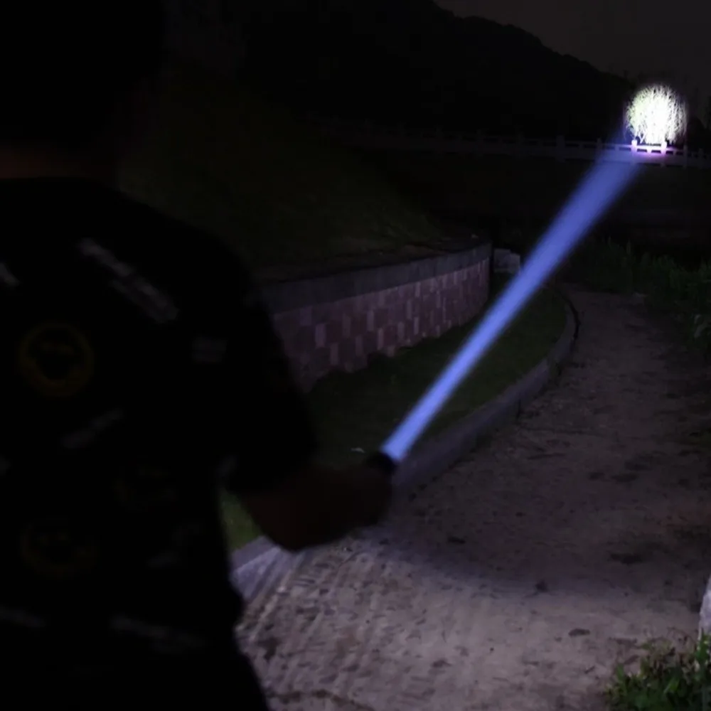 Telescopic Zooming Strong Flashlight Digital Power Display Type-C Fast Charge Handheld Spotlight Waterproof Long Lasting Runtime