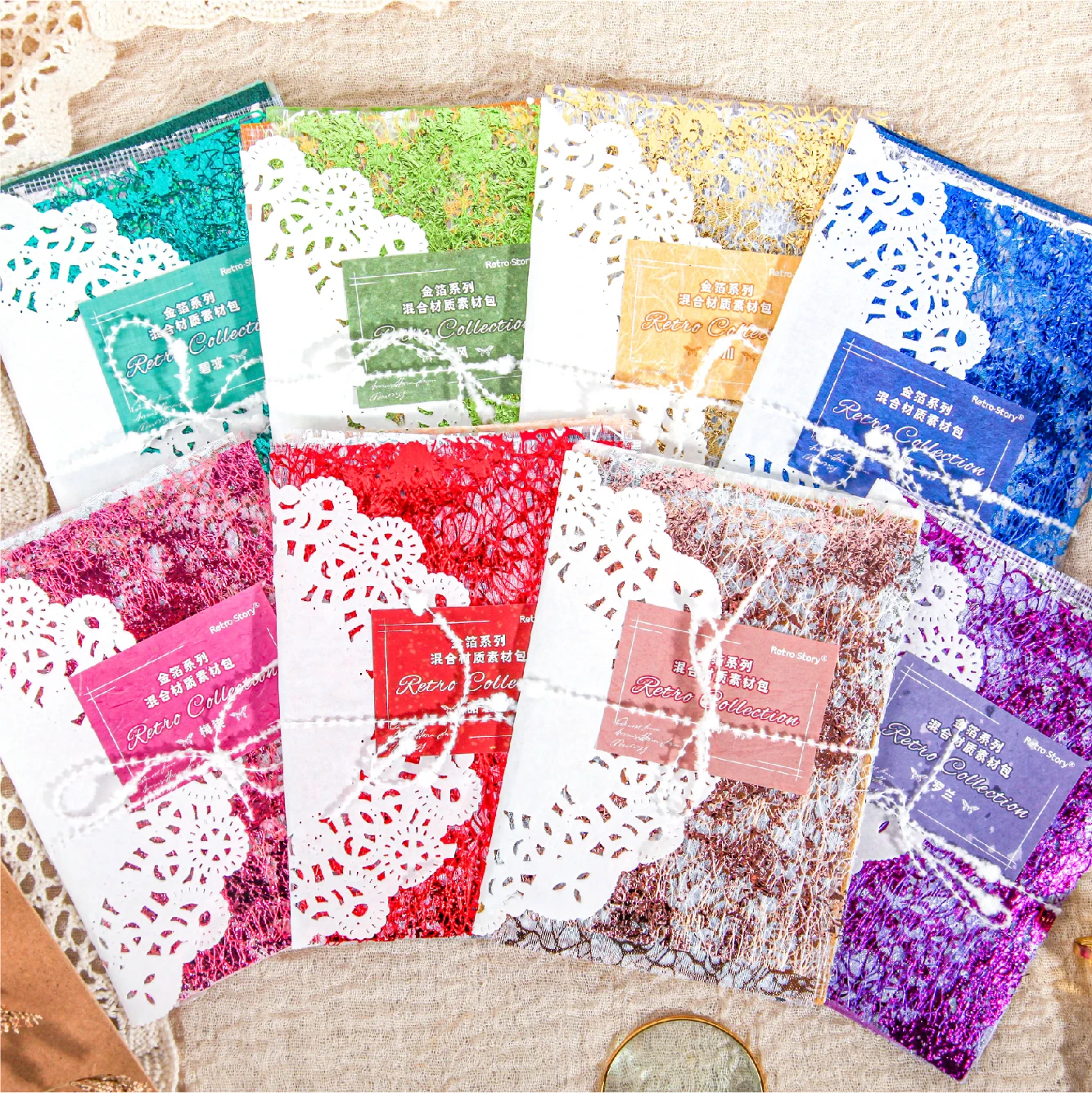 6 Pcs Gold Foil Simplicity Journal Material Paper Special Deco Paper Scrapbooking Sticker Junk Journal Scrapbook Kit