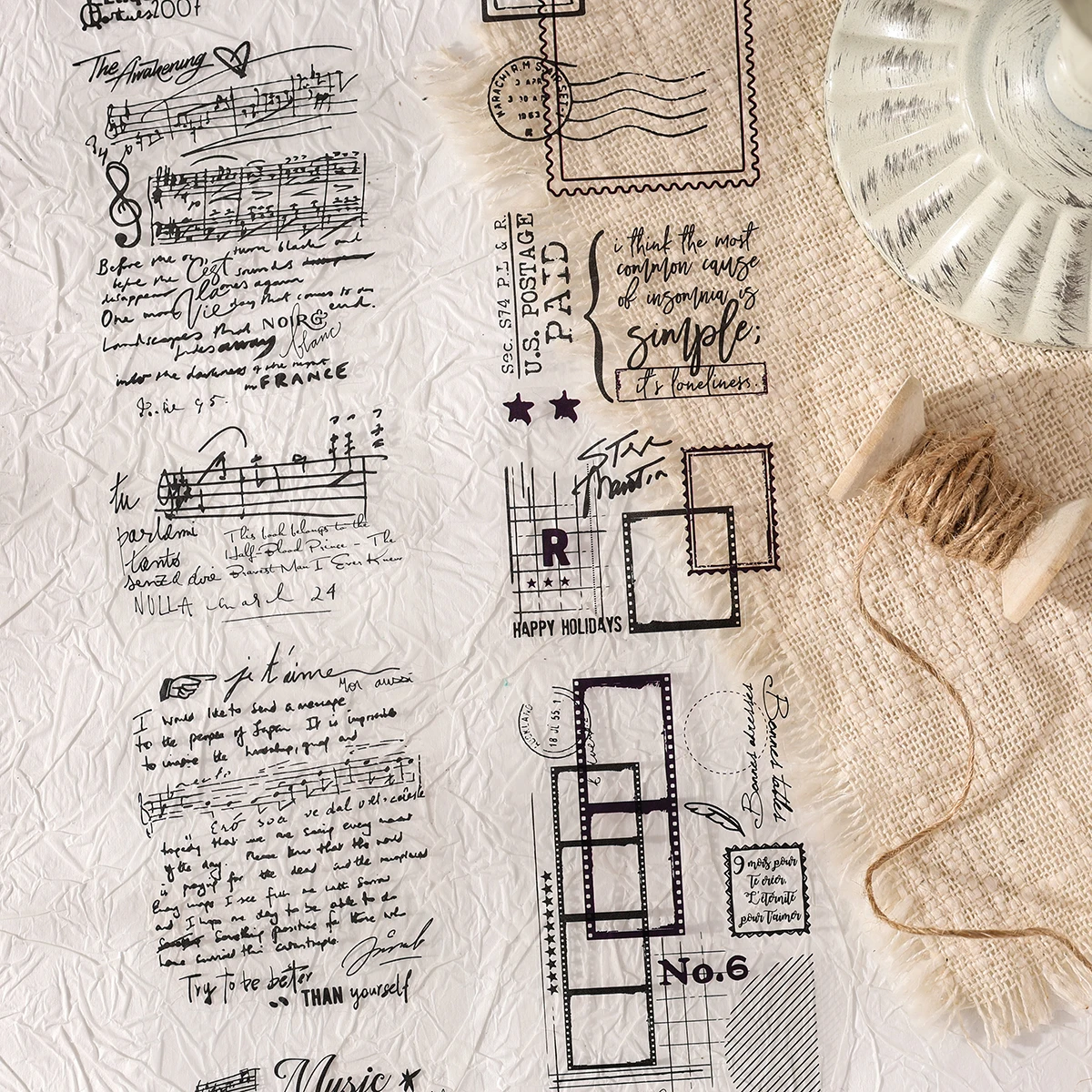 4 Rollen/Karton, kreatives Retro-PET-Washi-Tape, geeignet für DIY-Planer und Geschenkbox-Dekorationen, exquisit stilvoll