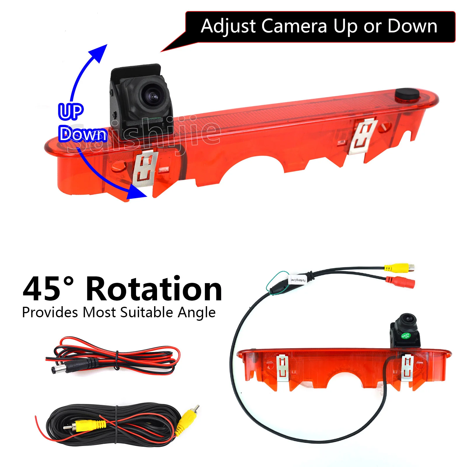 Kit Caméra De Recul Feu Stop Grand Angle – Compatible Renault Kangoo 2007-2021 & Mercedes Citan 2012-2021, Étanche IP68 Avec Moniteur 7" Optionnel
