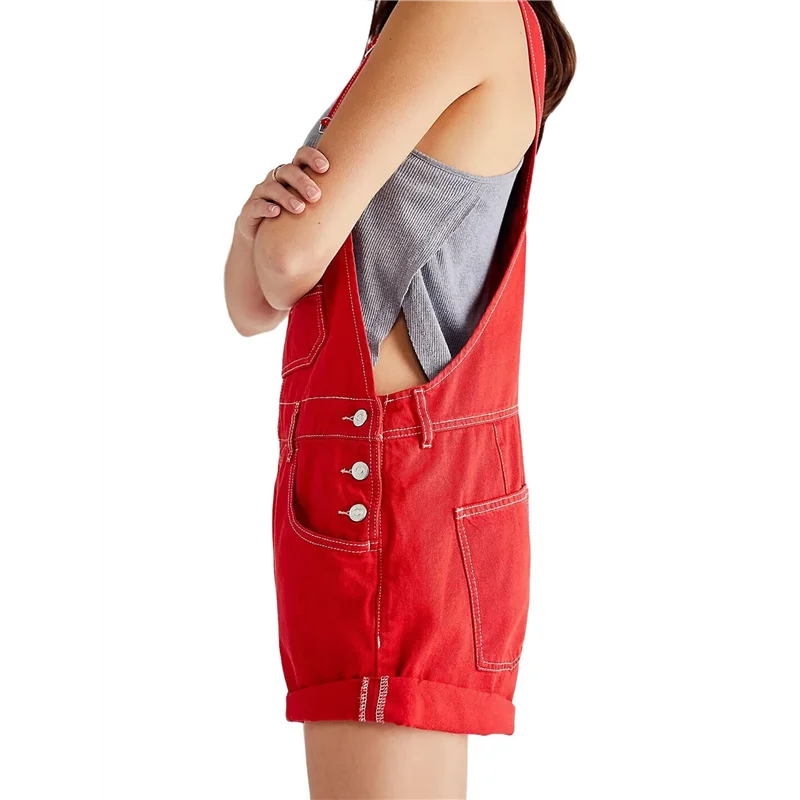 

A83F-женские джинсовые шорты, комбинезоны, летние повседневные свободные регулируемые комбинезоны, джинсовый комбинезон, комбинезон нагрудник