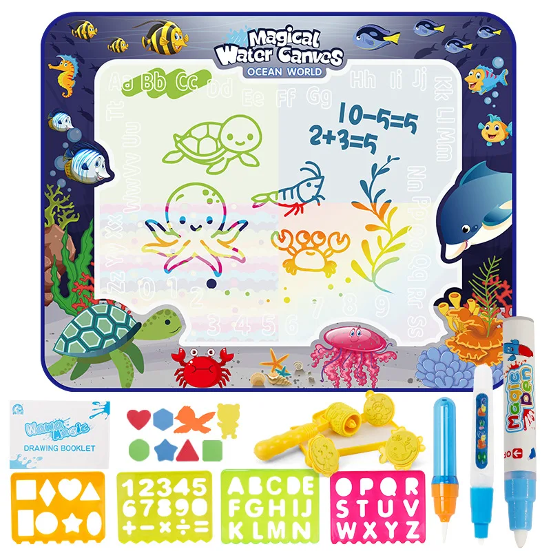 Ocean Roll over Image to Zoom in Water Kids Painting Writing Doodle Toy Mat Color Drawing for Boys and Girls