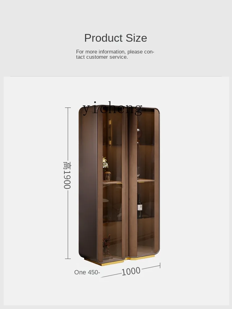 Tqh Light Luxury Wine Cabinet Wall Customized Guest Restaurant Storage Porch Cabinet Modern Glass Bookcase