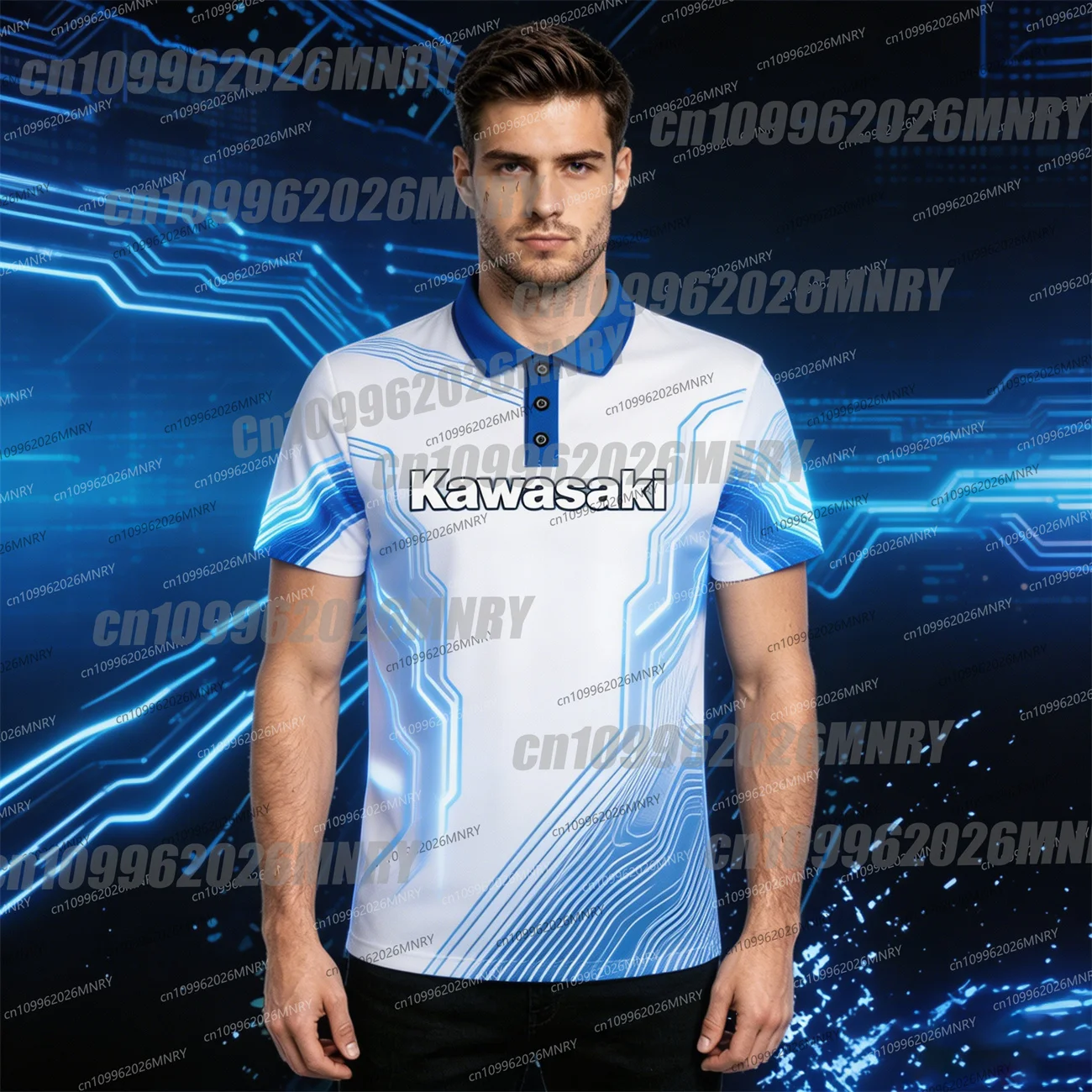 

Motorcycle Kawasaki T-Shirt Riding TShirt Sunscreen Fast Drying Summer men's polo shirts Men's clothing 3d Print Women T-shirt
