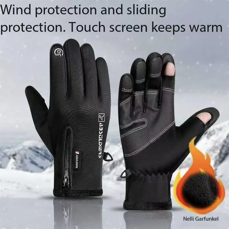 Warm gloves for autumn and winter, perfect for cycling, driving, with full-finger touchscreen design, anti-slip and cold-proof