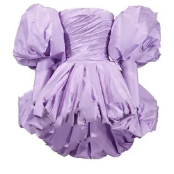 vestido de curto Lilac Prom Party Dresses Mini Off Shoulder robes de cocktail Full Sleeves Short Prom Gown robe de soirée femme