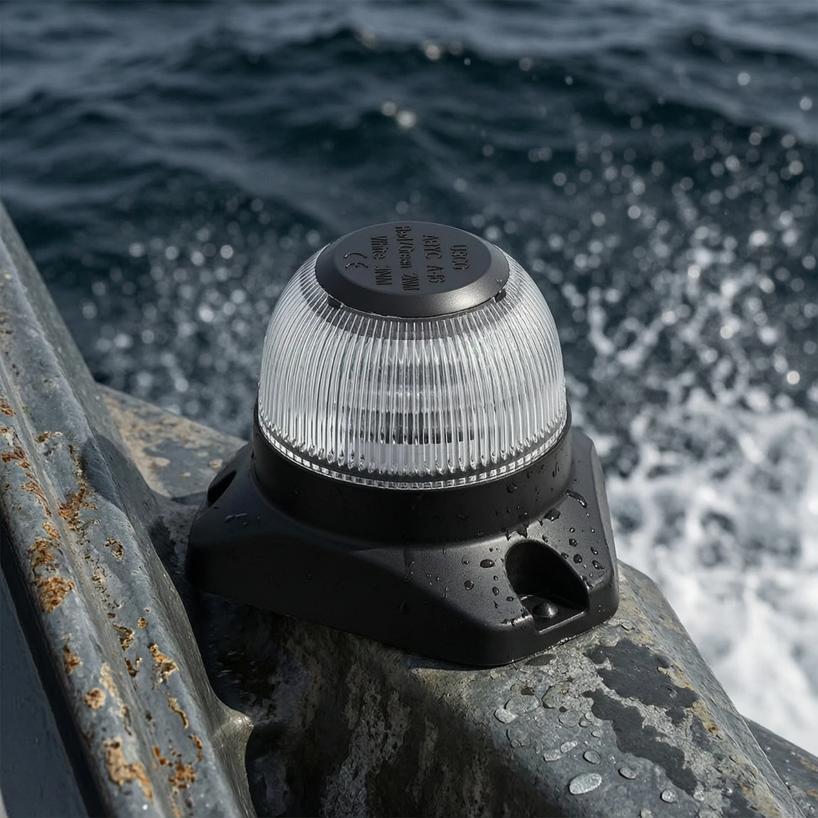 Luz de navegação de 360 graus, compacta, resistente à corrosão, de longa duração, para marinheiros, barcos, iates