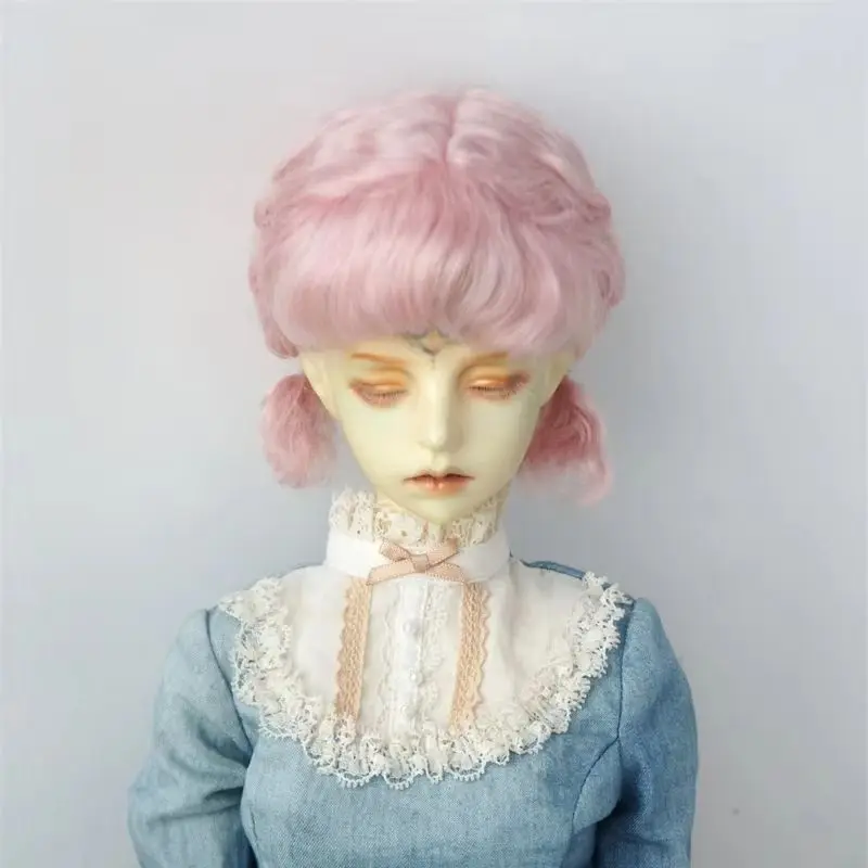 

New Arrival BJD Mohair Soft Wig OB11 YOSD MSD SD Blythe Twin Braids Short Wave Doll Hair Wholsale Cheap Accessories