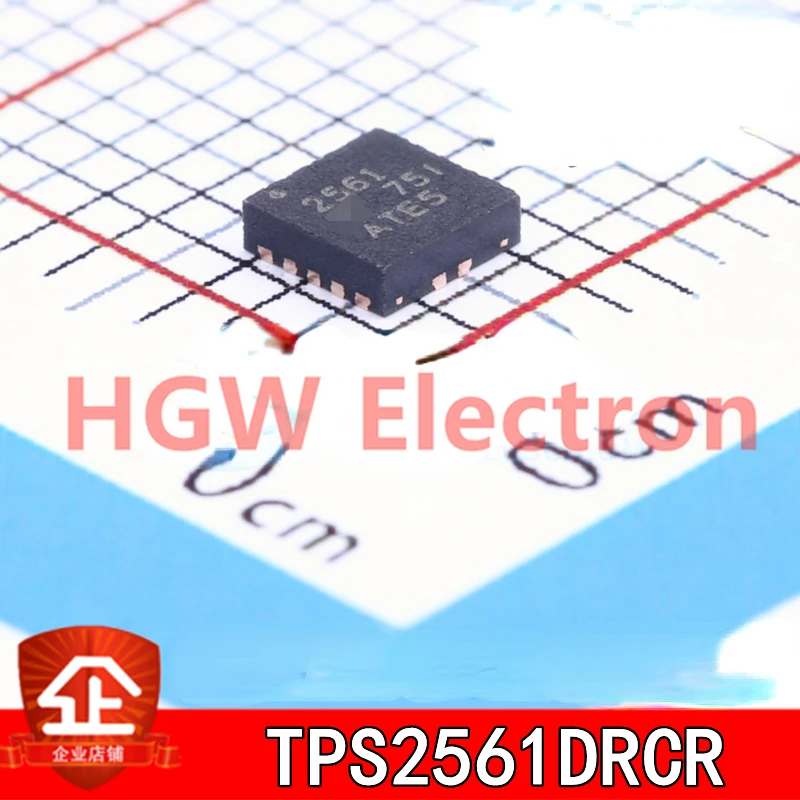 10pcs New and original TPS2561DRCR TPS2561 Screen printing:2561 SON-10 Power electronic switch chip TPS2561DRCR VSON10 2561