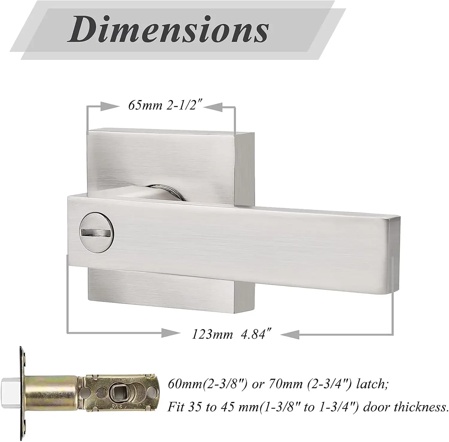 مجموعة أقفال أبواب الخصوصية المربعة، مقابض أقفال الأبواب بدون مفتاح