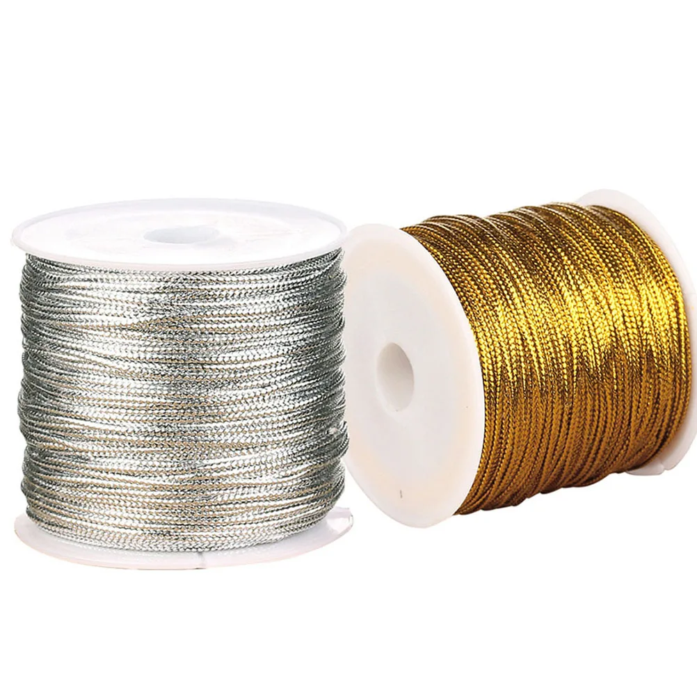 

4Pcs Tag Cords Rope Premium Durable Beading Thread for Christmas Ornaments Gift Packing Jewelry Making Craft Supplies Gold