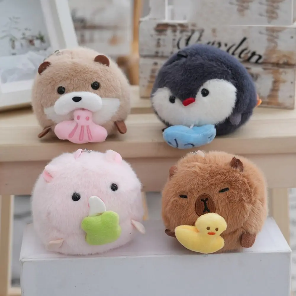 

Stuffed Animal Penguin Plush Pendant Soft Doll Interactive Capybala Plush Doll Keychain Cute Cartoon Pig Doll Bag Pendant